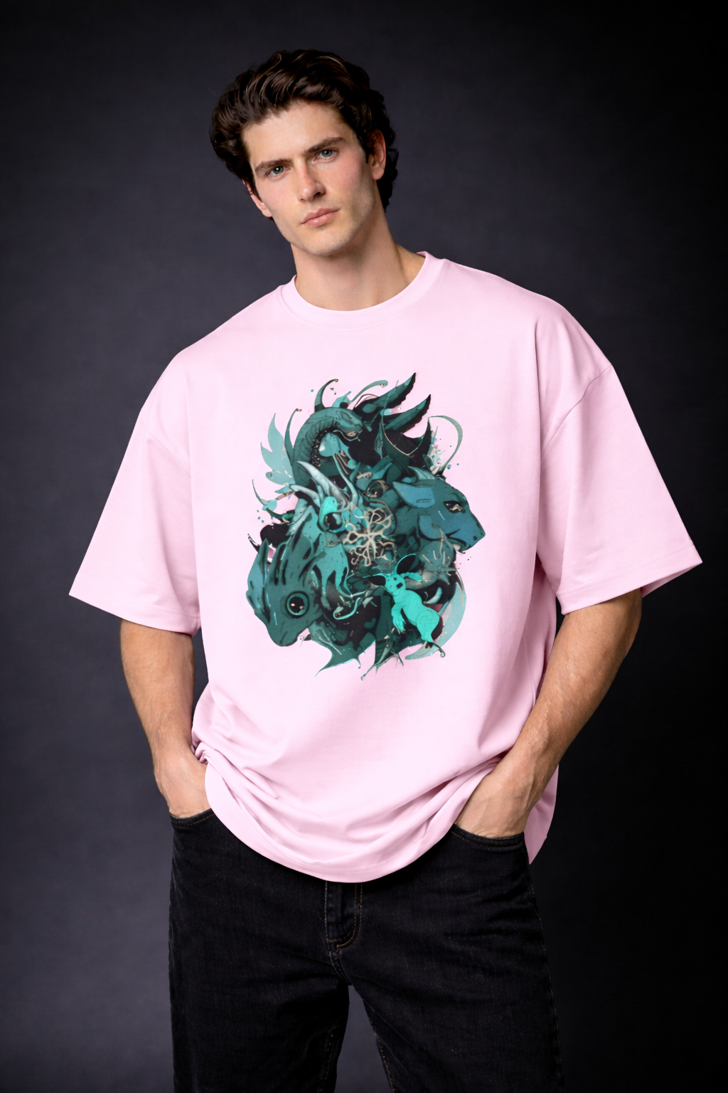 Men's Terry Oversized Tee (SpiritBeasts)