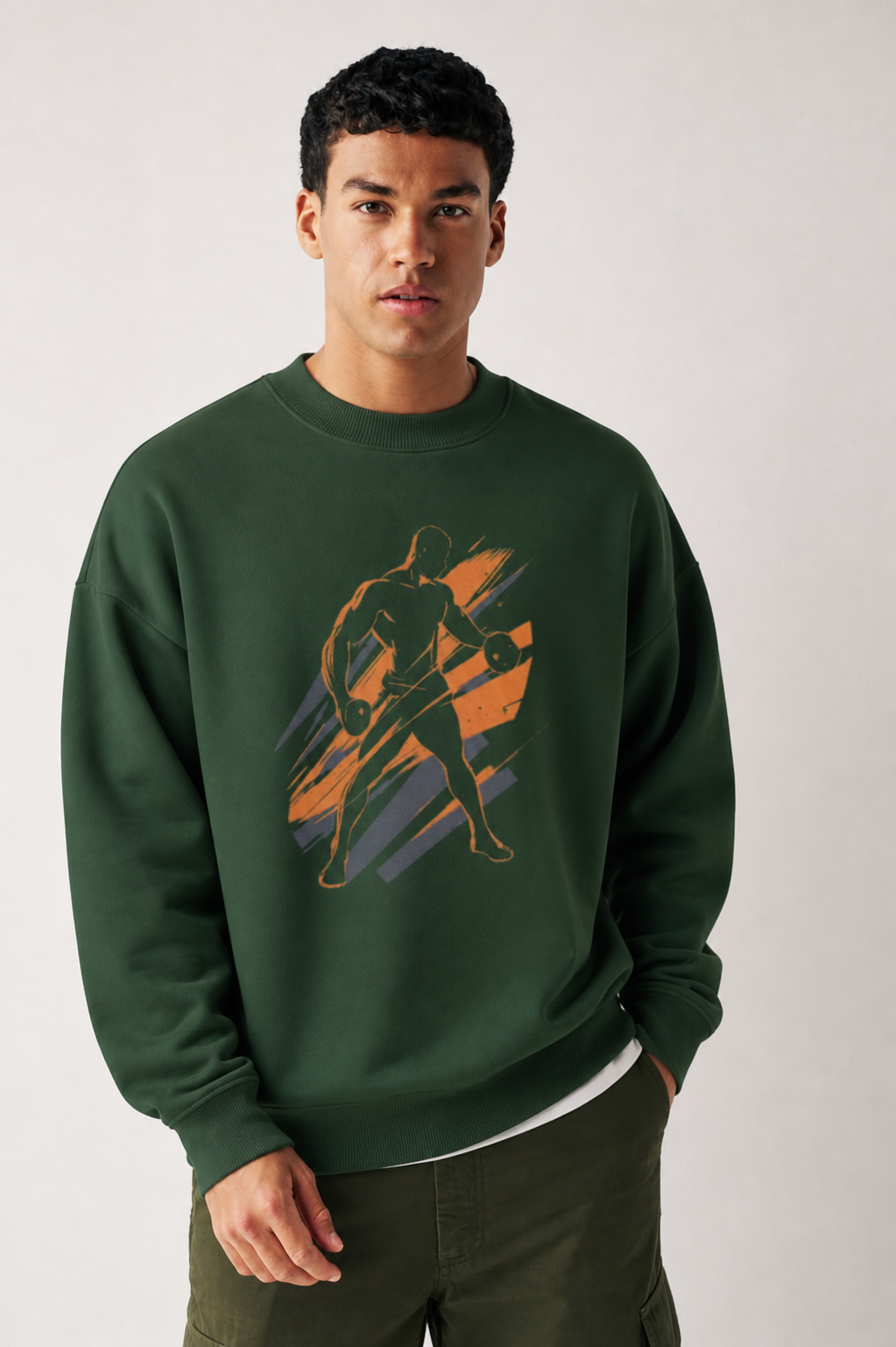 Men's Oversized Sweatshirt (Gym Pose)