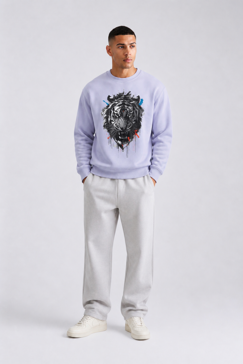 Men's Oversized Sweatshirt (Tiger)