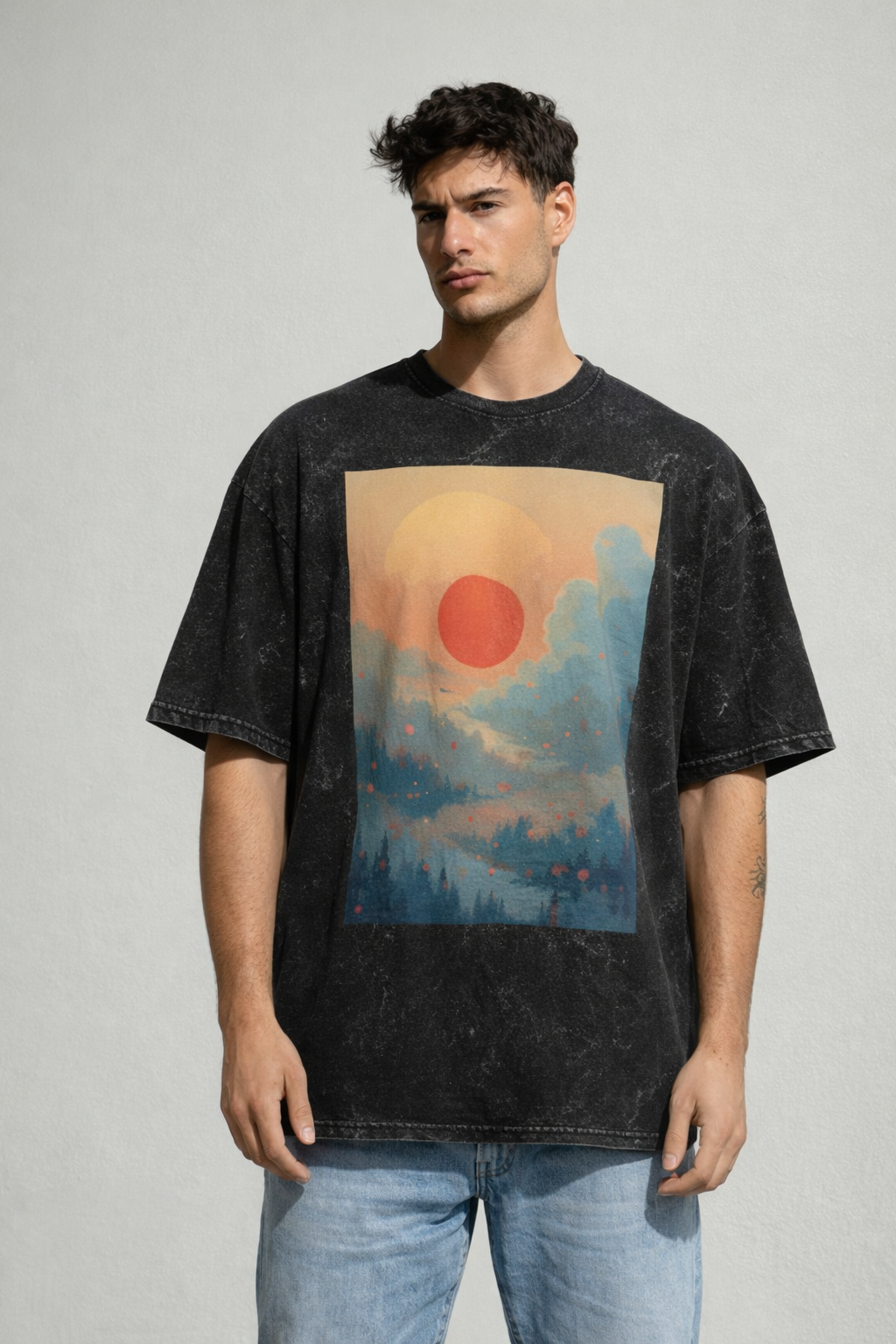 Men's Oversized Tee (Sunset)