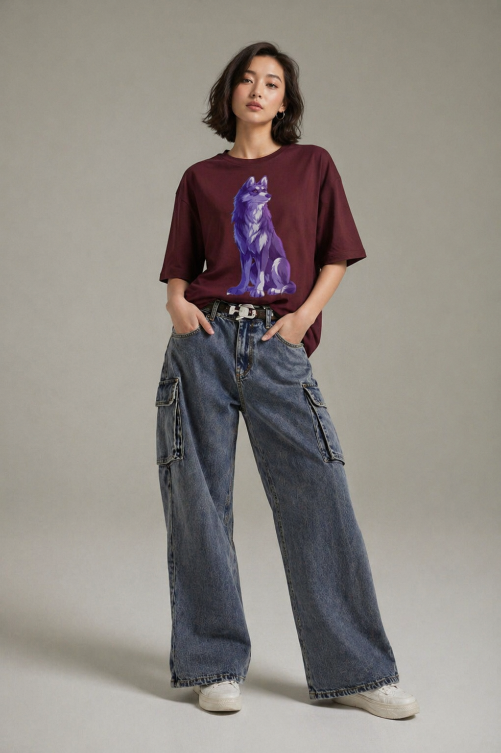 Woman's Husky Terry Oversized Tee