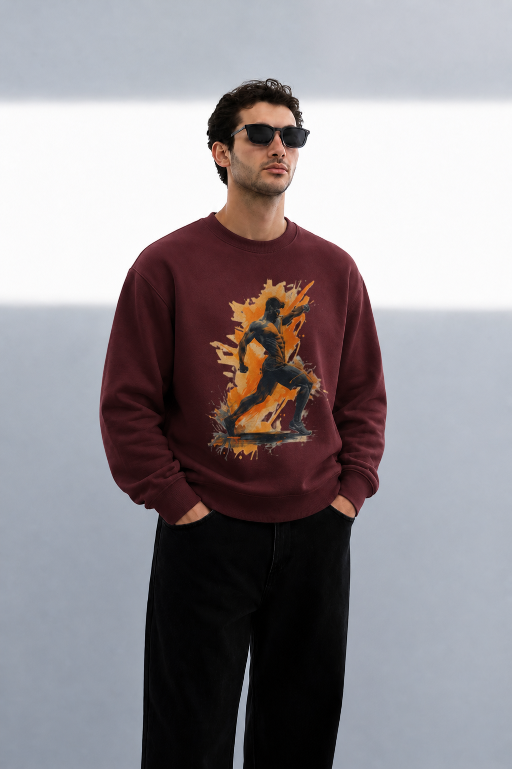 Men's Oversized Sweatshirt (Gym Pose 2)