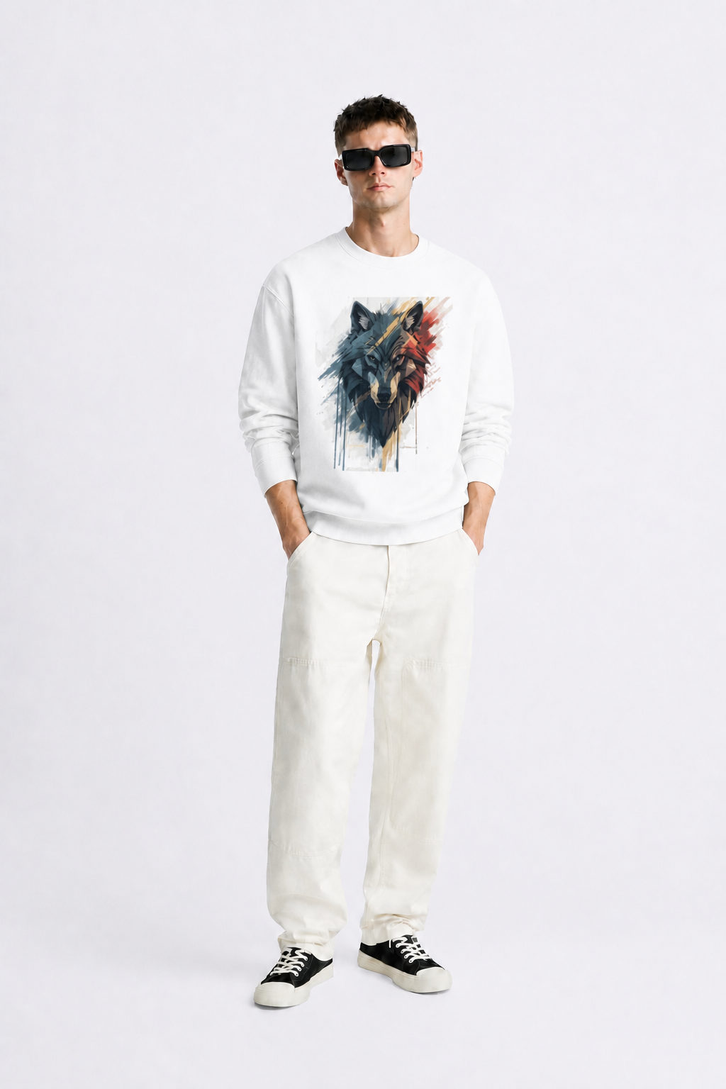 Men's Oversized Sweatshirt (Wolf)