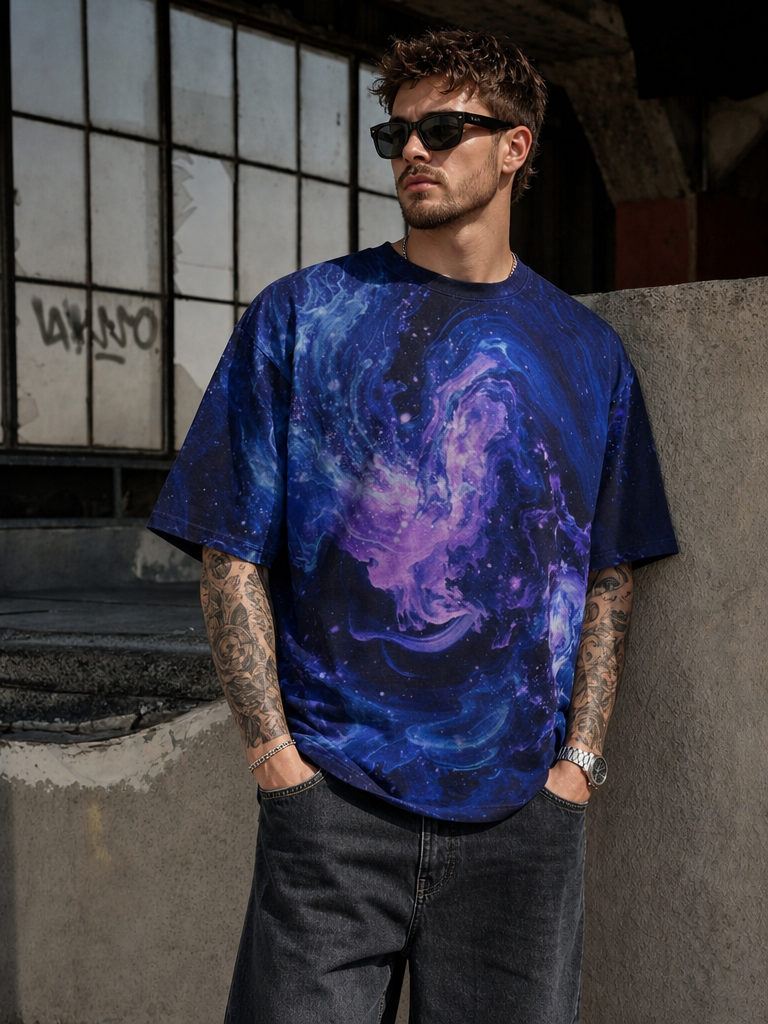 Men's Oversized Tee (Vibrant Galaxy)