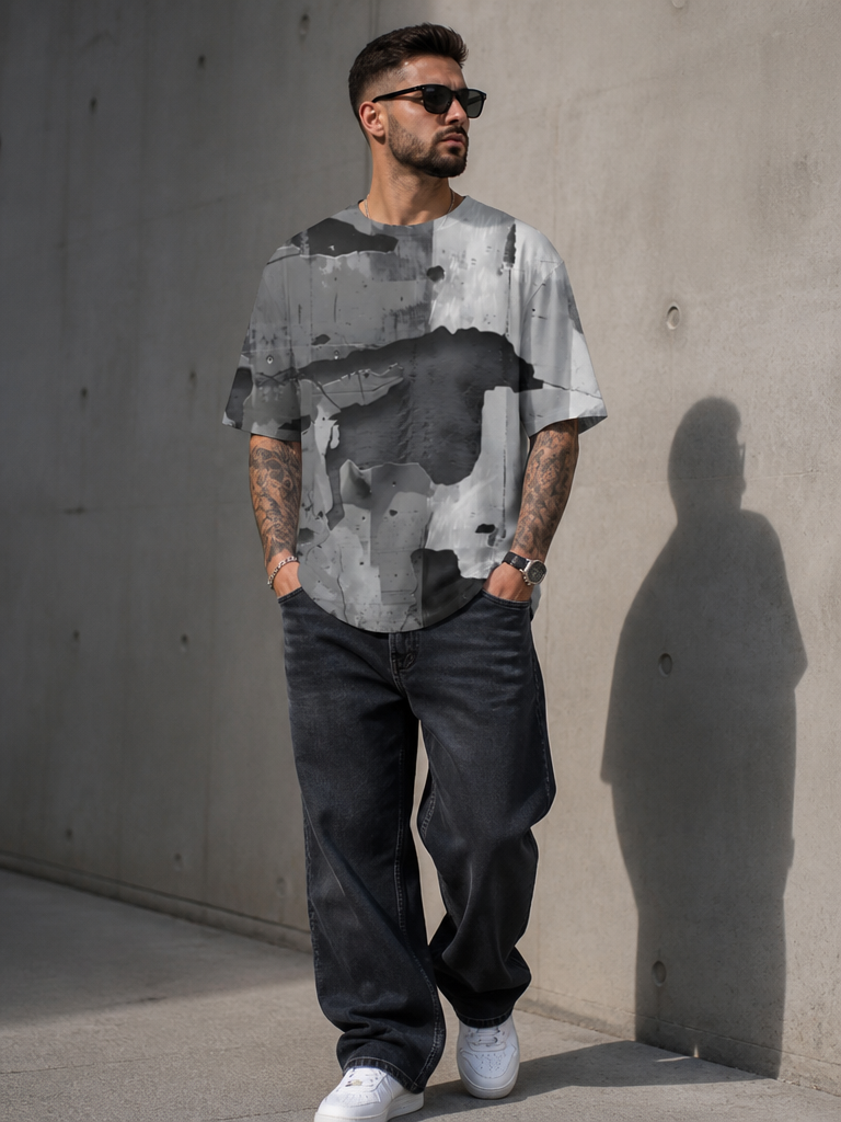 Men's Wall Camouflage Oversized Tee