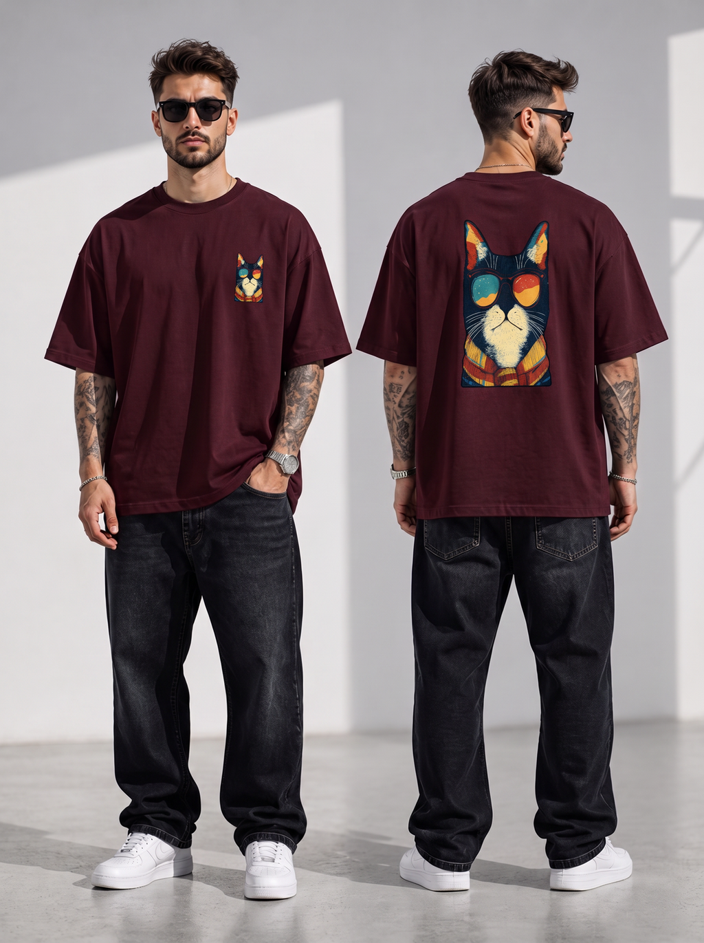 Men's Cat Swag Oversized Tee