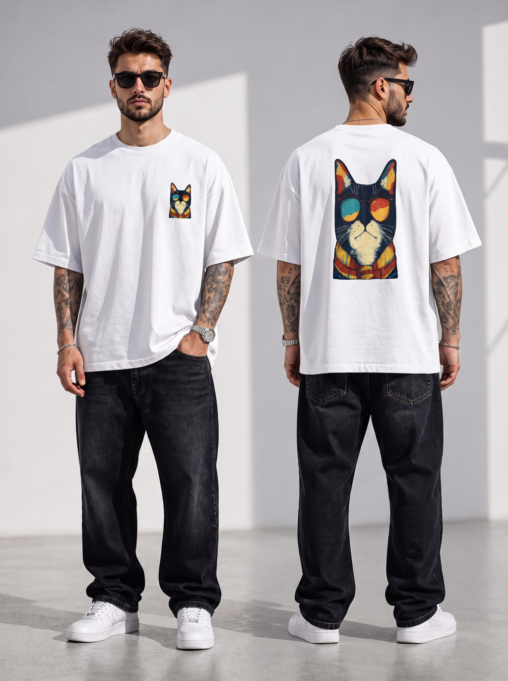 Men's Cat Swag Oversized Tee