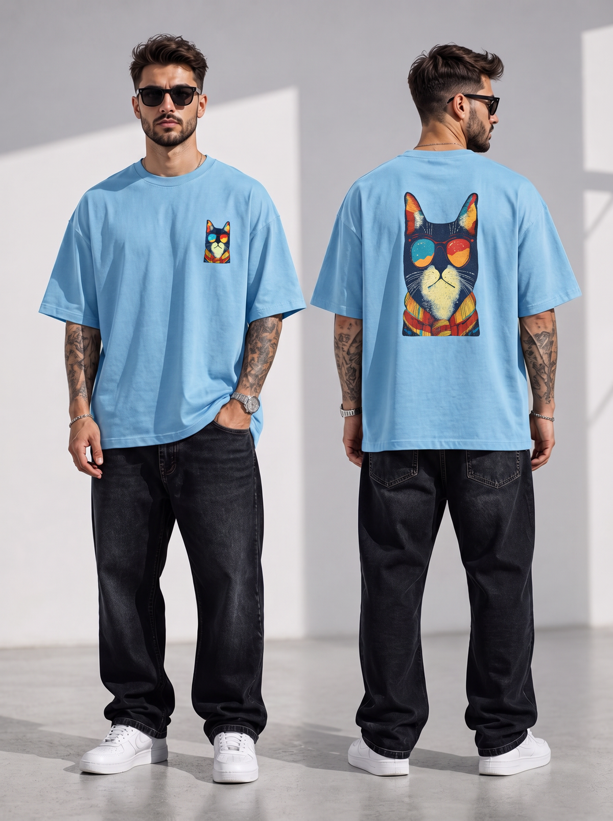 Men's Cat Swag Oversized Tee