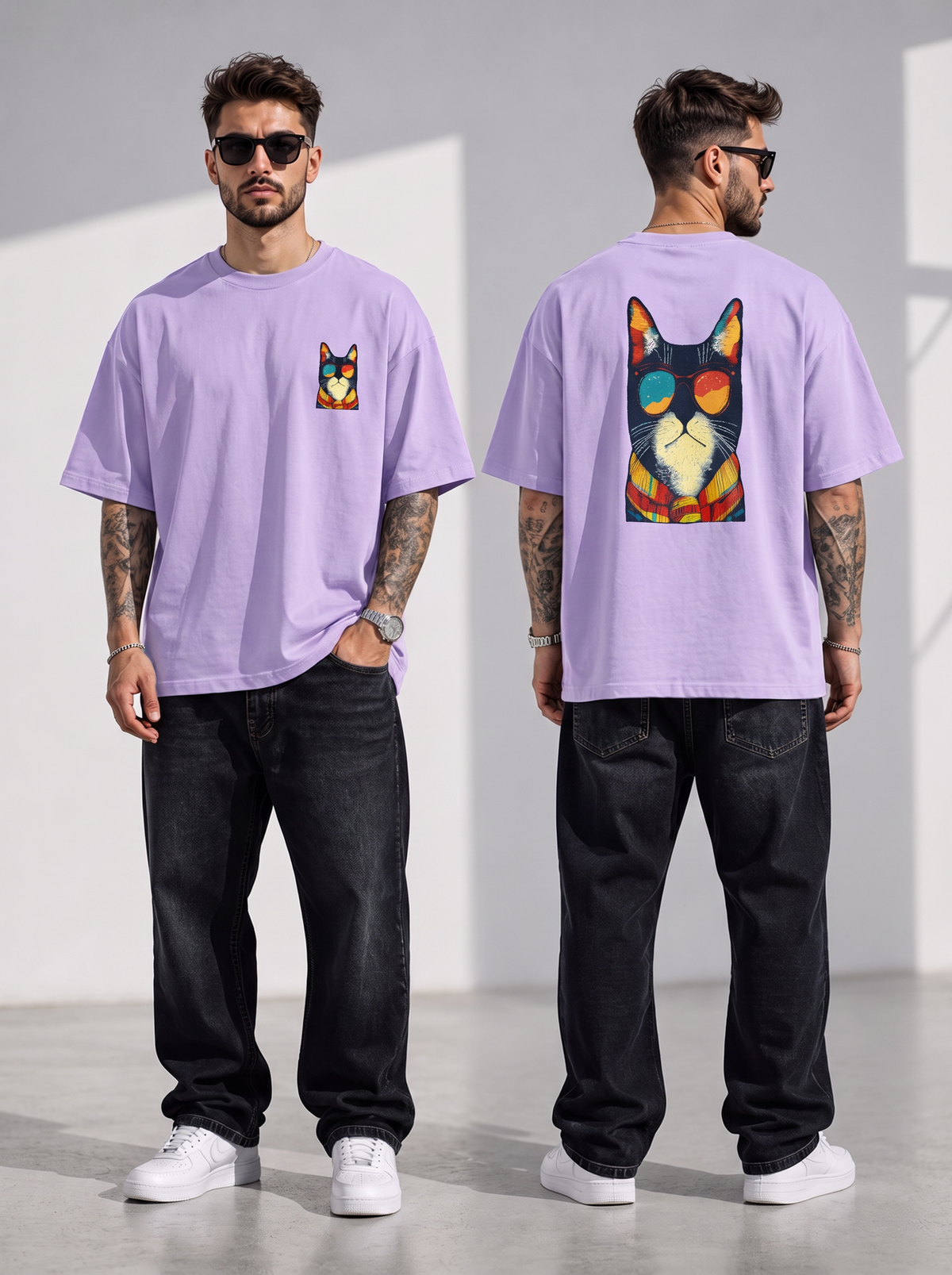 Men's Cat Swag Oversized Tee