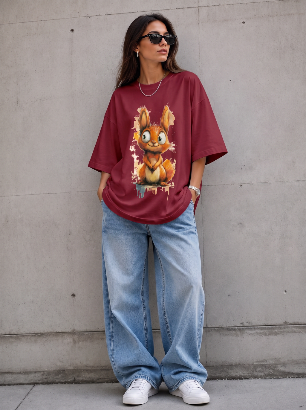 Woman's Rabbit Terry Oversized Tee
