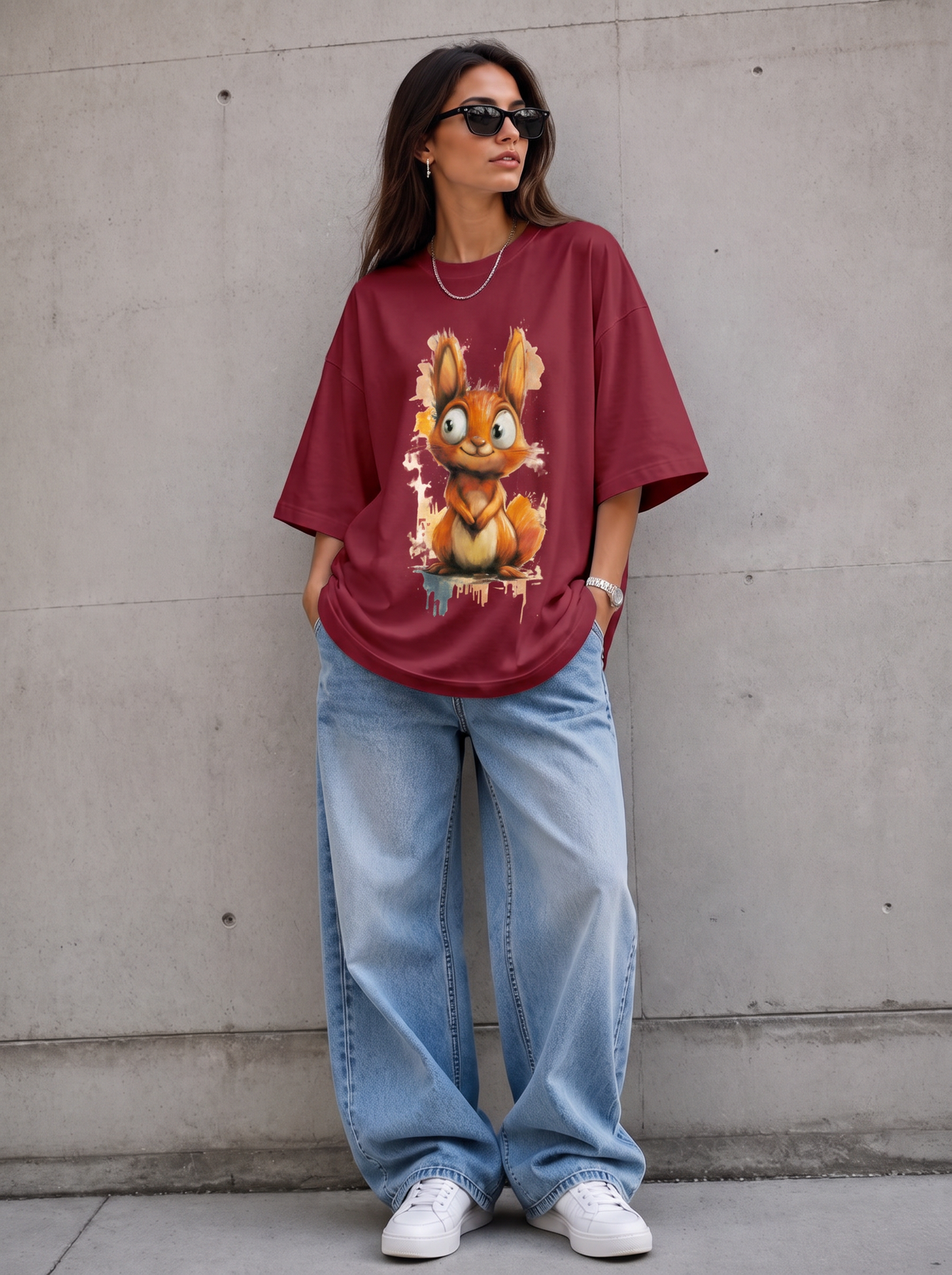 Woman's Rabbit Terry Oversized Tee