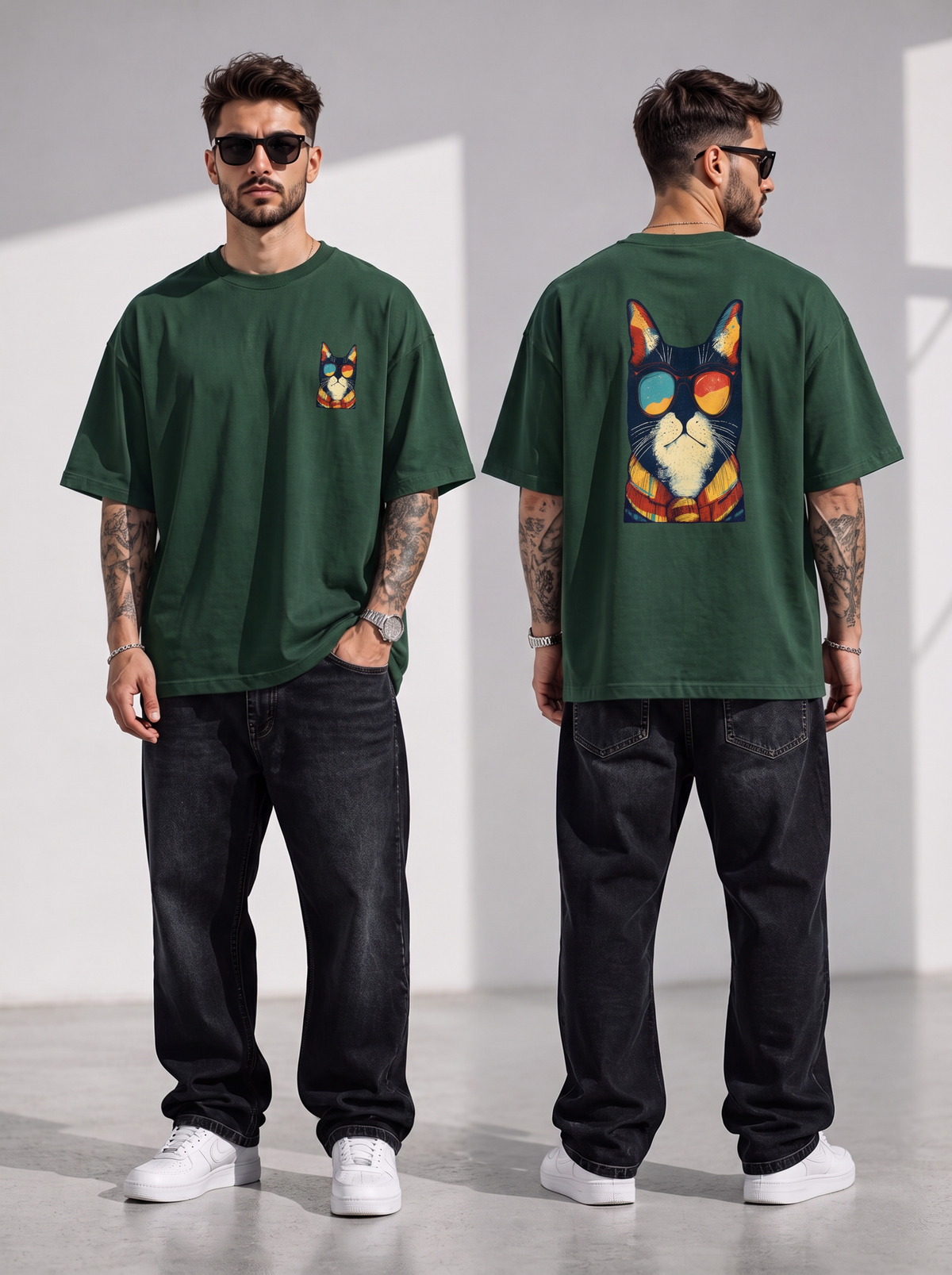Men's Cat Swag Oversized Tee