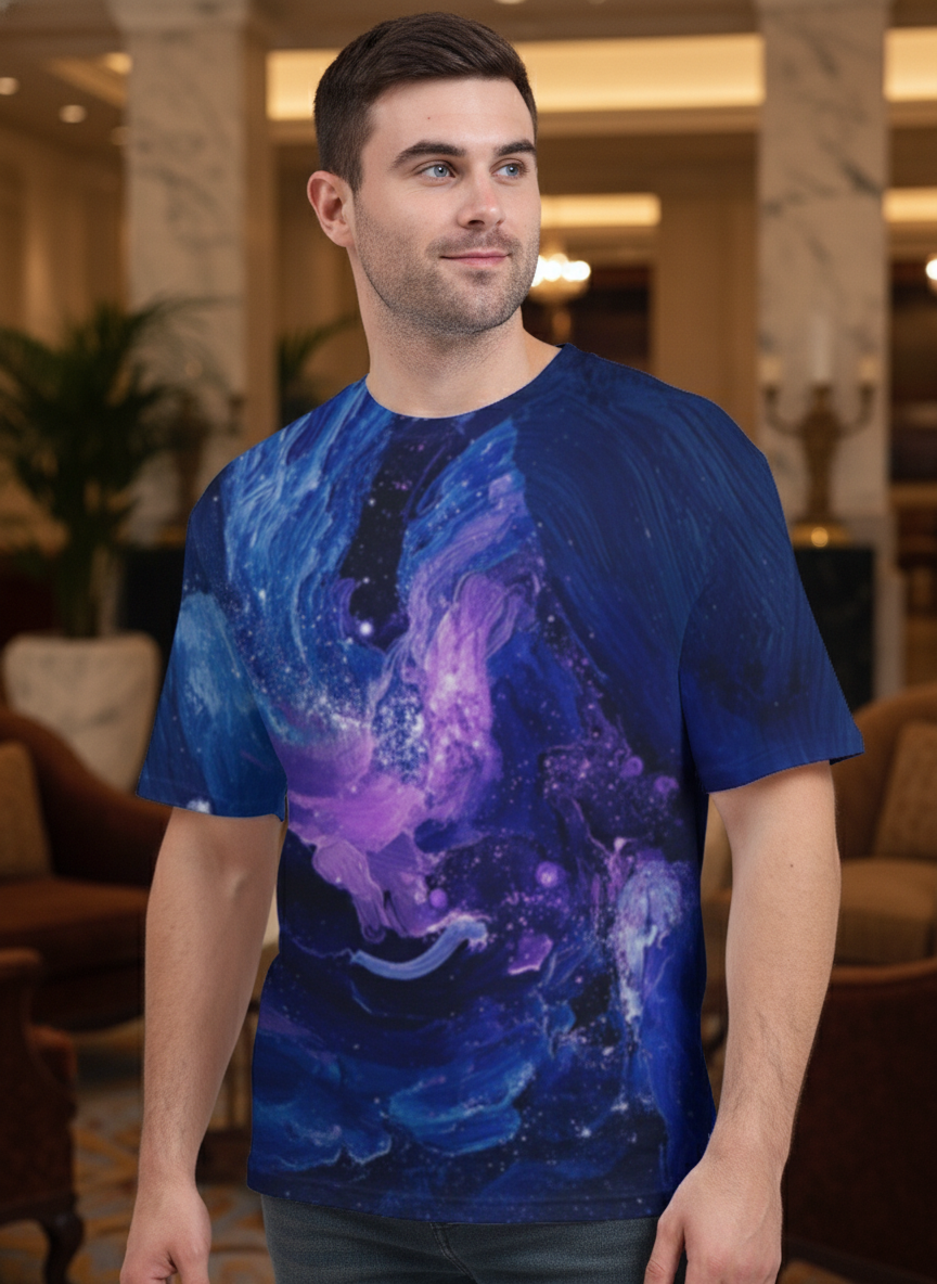 Men's Oversized Tee (Vibrant Galaxy)
