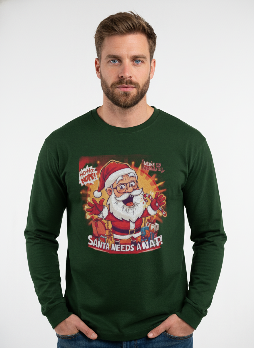 Men's Santa Nap Full Sleeve T-Shirt