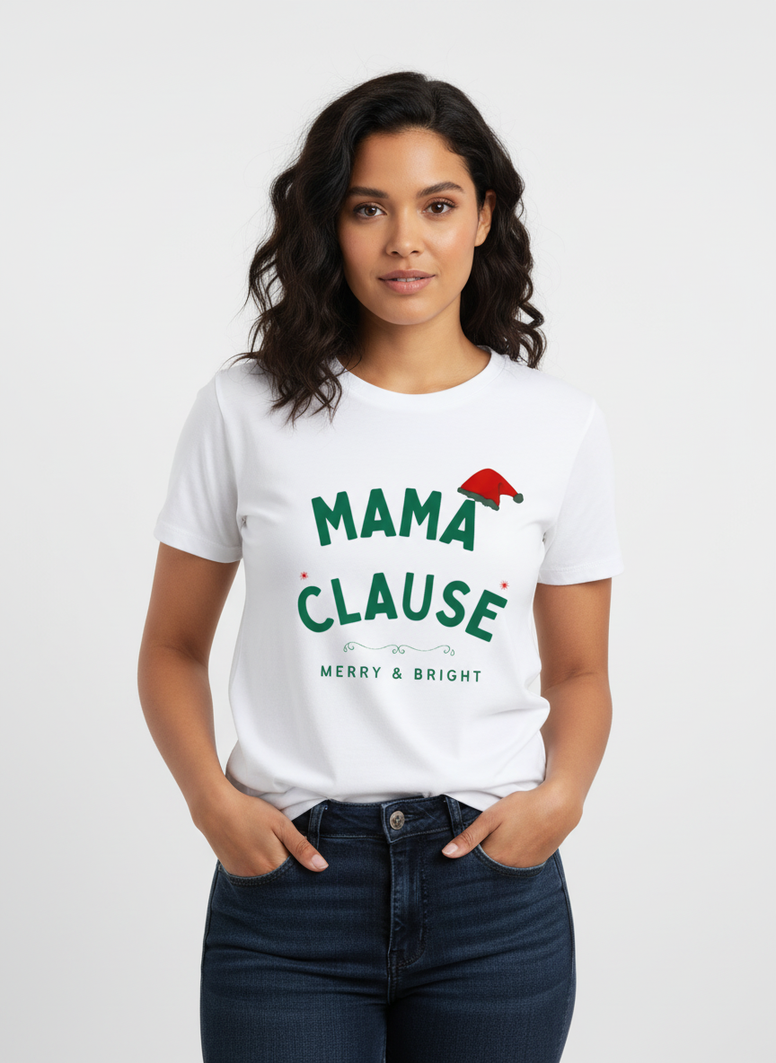 Women's Mama Clause Stretch T-shirt