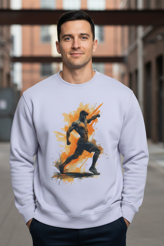 Men's Oversized Sweatshirt (Gym Pose 2)