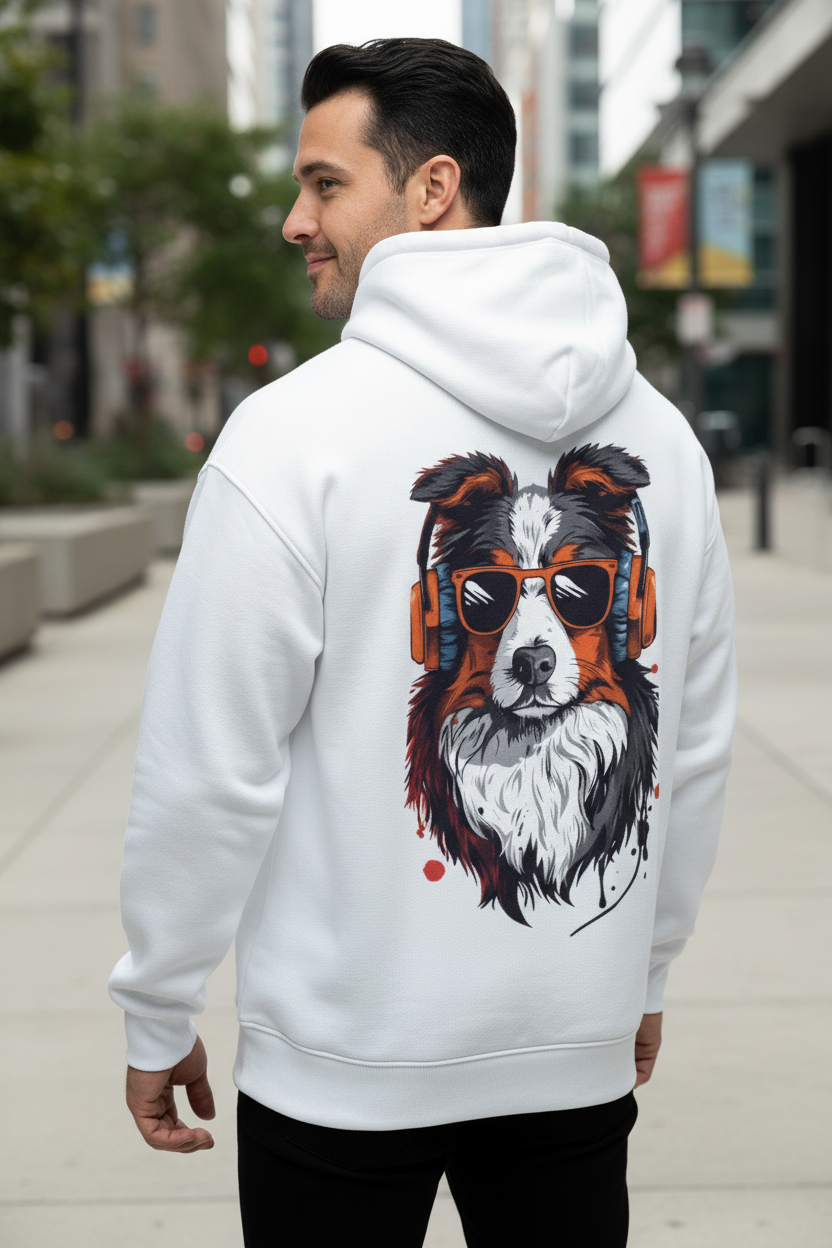 Men's Music Dog Oversized Hoodie