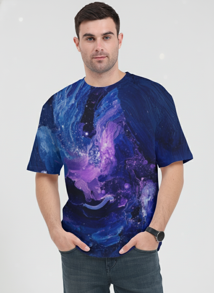 Men's Oversized Tee (Vibrant Galaxy)