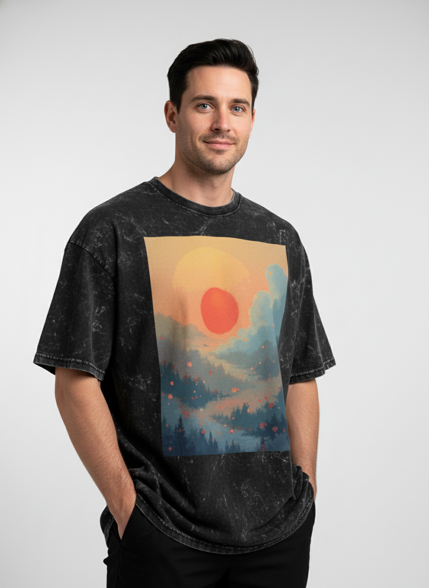 Men's Oversized Tee (Sunset)