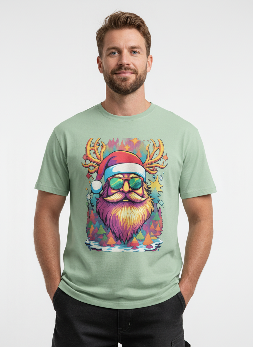 Men's Classic Crew T-Shirt (Bold Santa)